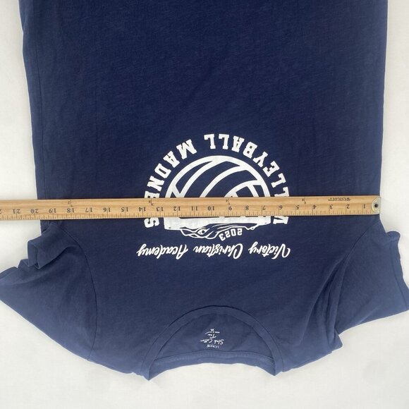 J. Crew Women's XL Blue Slub Cotton Tee  Graphic T Shirt BE092 Christian Academy - Picture 5 of 8
